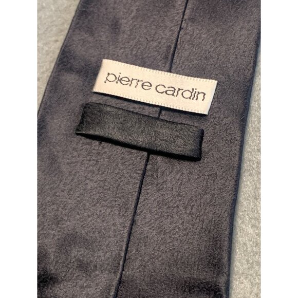 Pierre Cardin Mens Silk Tie Geometric Design Burgundy Gold Black Necktie - Picture 3 of 5